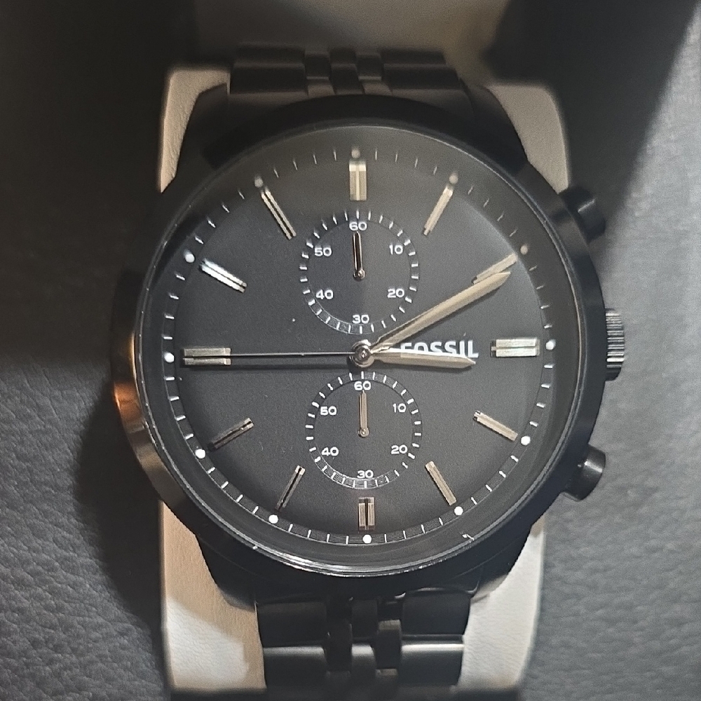 Fossil Matte Black Chronograph Watch